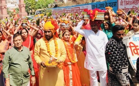 कोटा: देहड़ा हनुमान मंदिर में रामकथा का शुभारंभ, कलश यात्रा निकाली