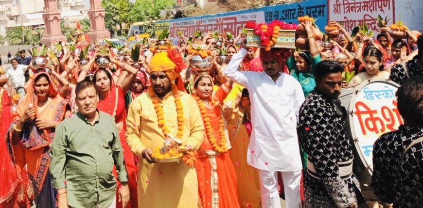 कोटा: देहड़ा हनुमान मंदिर में रामकथा का शुभारंभ, कलश यात्रा निकाली