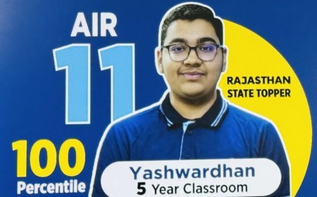 कोटा: JEE MAINS 2026 में आकाश के छात्रों की बड़ी कामयाबी, यशवर्धन ने AIR 11 के साथ किया राज्य में टॉप