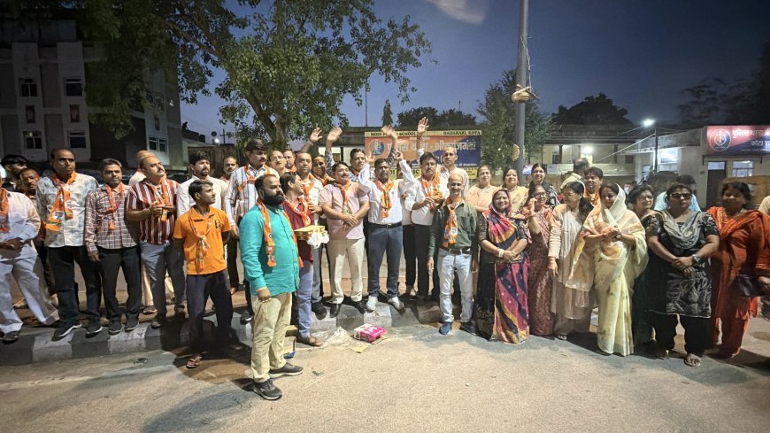 कोटा- भाजपा की जीत पर जश्न, कार्यकर्ताओं ने की आतिशबाजी