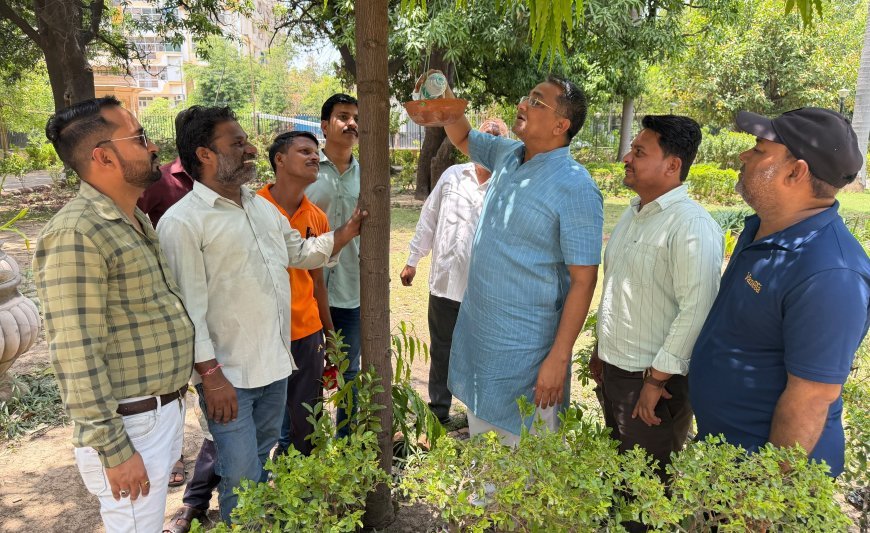 कोटा- आदर्श विद्यार्थी सेवा संस्थान ने शुरू किया परिंडा अभियान, पक्षियों के लिए बांधे परिंडे