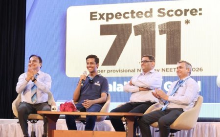 नीट यूजी 2026: आकाश के छात्रों का शानदार प्रदर्शन, उपलक्ष्य गोयल बने राज्य टॉपर, DLP छात्र आर्यन गुप्ता को मिली ऑल इंडिया प्रथम रैंक, देश के शीर्ष 10 में आकाश के 4 विद्यार्थी