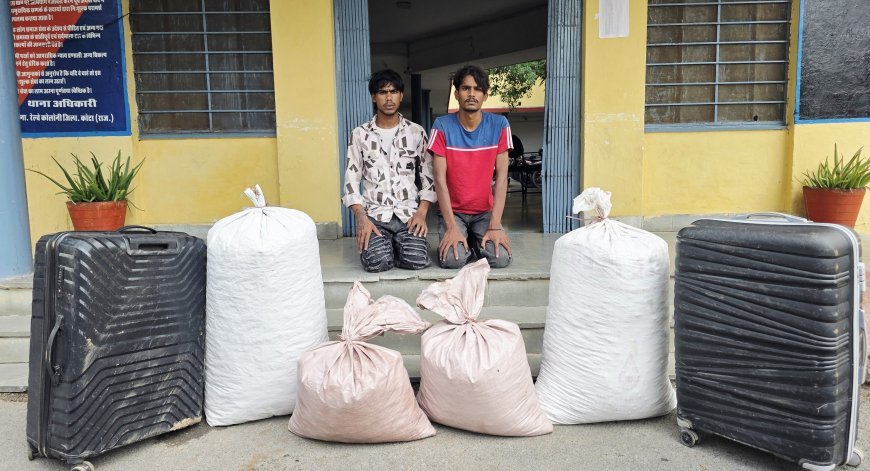 चित्तौड़गढ़ से पंजाब जा रही 54 किलो डोडा चूरा की खेप कोटा में पकड़ी, दो अंतरराज्यीय तस्कर गिरफ्तार