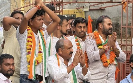 कोटा: कांग्रेस प्रत्याशियों के समर्थन में प्रहलाद गुंजल ने किया जनसंपर्क, बीजेपी छोड़ कांग्रेस में शामिल हुए महेश लाड़ना