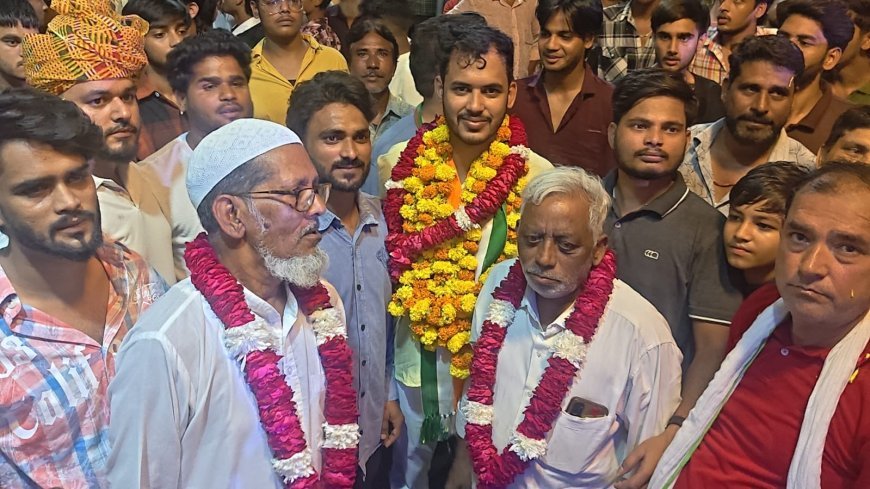 कोटा: वार्ड 13 में डेढ़ दर्जन स्थानों पर हुआ कांग्रेस प्रत्याशी फैजल बेग का स्वागत